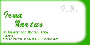 irma martus business card